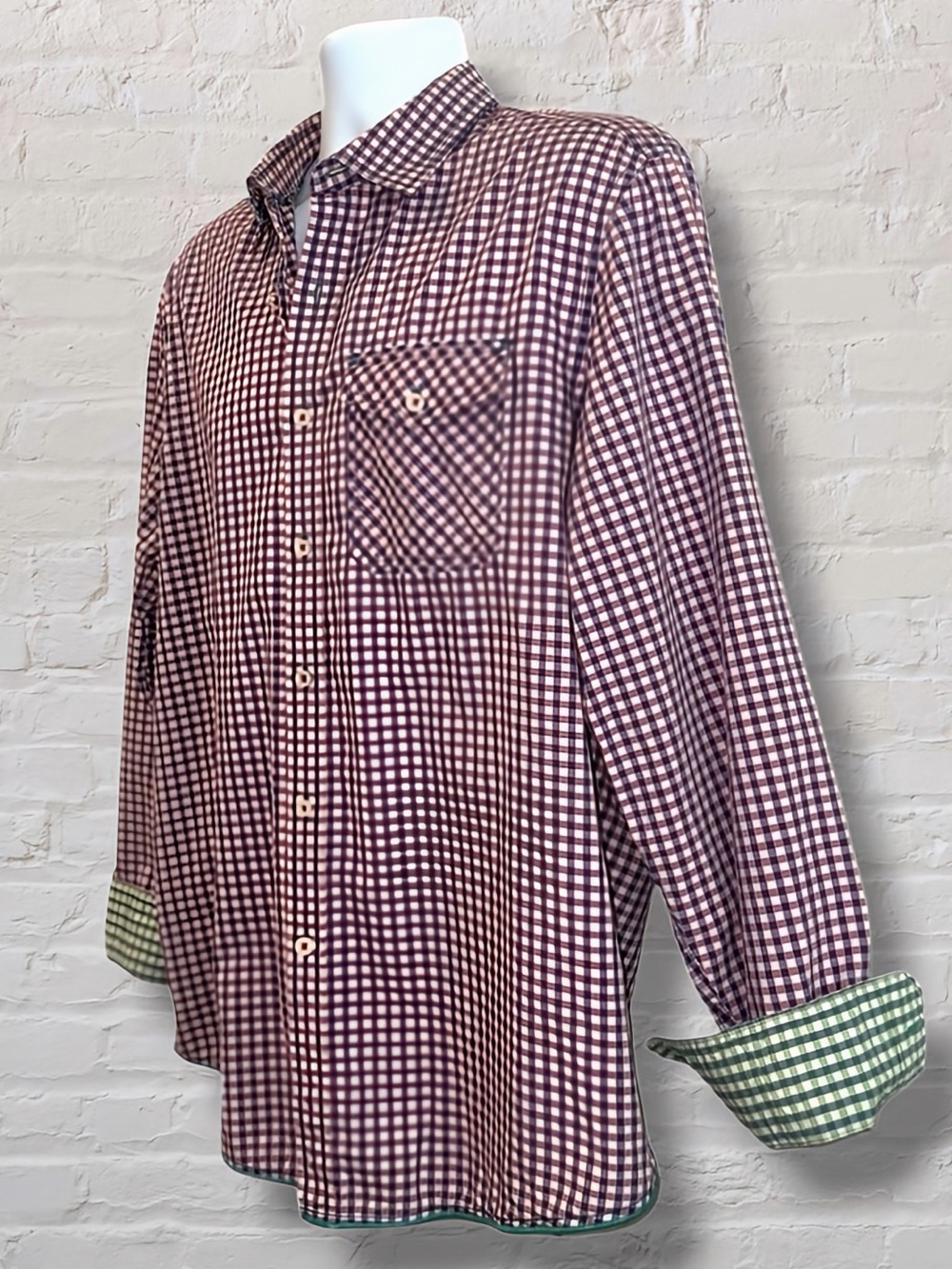 Tommy Bahama Gingham Button-Up Shirt Men’s Large Vintage-Inspired